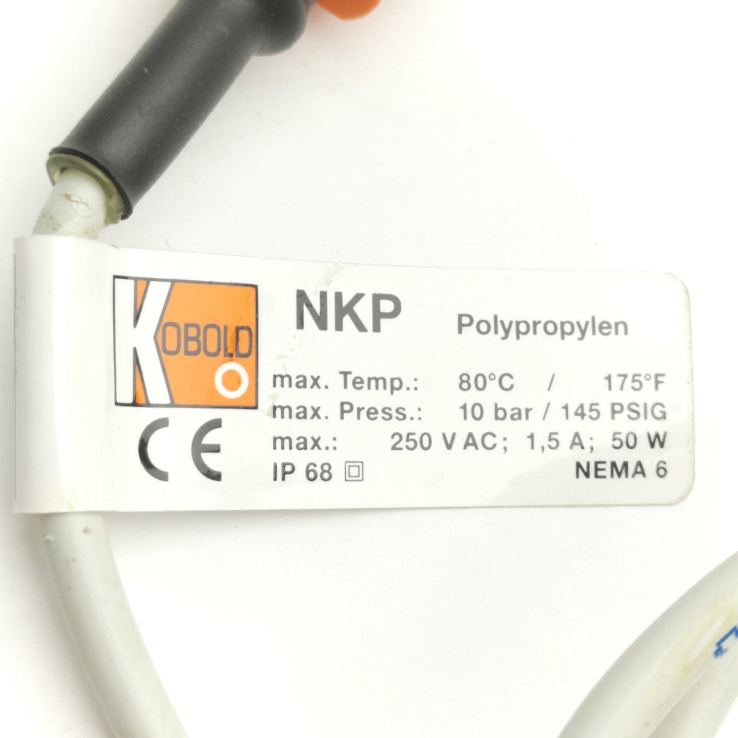 Used Kobold NKP-2401 Level Switch 1/2" NPT, 230V 2A Contact, NO/NC, 145 PSIG Max