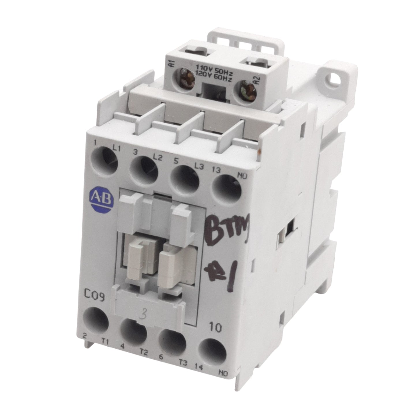 Used Allen Bradley 100-C09D10 Motor Contactor Relay 25A, 3-Pole +1NO, 110/120VAC Coil