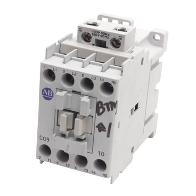 Used Allen Bradley 100-C09D10 Motor Contactor Relay 25A, 3-Pole +1NO, 110/120VAC Coil