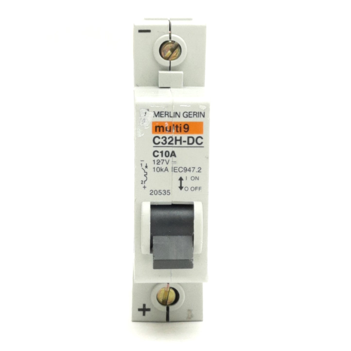 Used Merlin Gerin 20535 C32H-DC Multi9 Circuit Breaker, 127VDC 10A, Curve C, DIN Rail