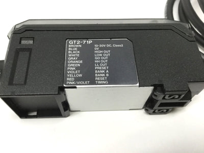 Used Keyence GT2-71P Contact Displacement Sensor Amplifier Unit, 10-30VDC, PNP Output