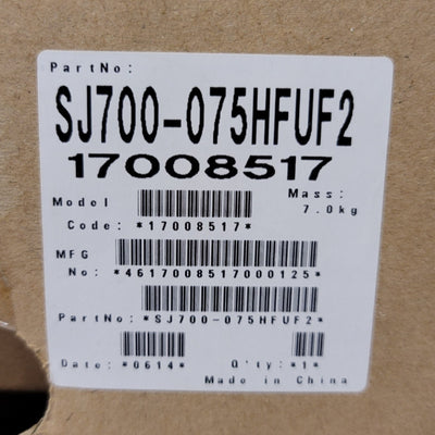 New Hitachi SJ700-075HFUF2 VFD Inverter Drive 10HP, 380-480VAC 3-Ph 16A, 0.1-400Hz