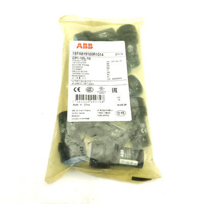 New Lot of 10 ABB CP1-10L-10 Blue Pushbutton, 22mm, Momentary, 300V 5A, 1NO