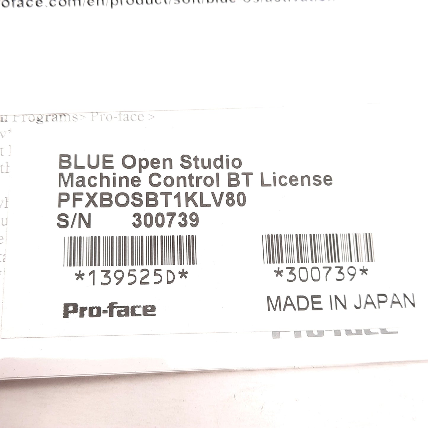 New Schneider Electric PFXBOSBT1KLV80 Pro-Face Blue Open Studio Software License