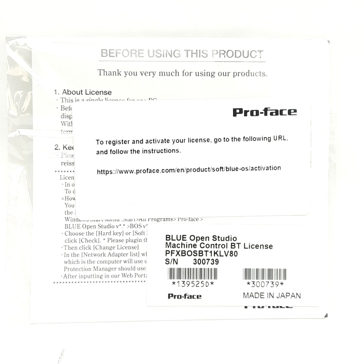 New Schneider Electric PFXBOSBT1KLV80 Pro-Face Blue Open Studio Software License