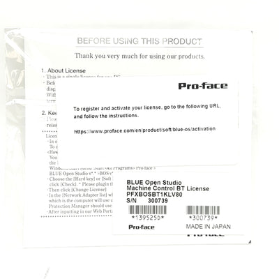 New Schneider Electric PFXBOSBT1KLV80 Pro-Face Blue Open Studio Software License