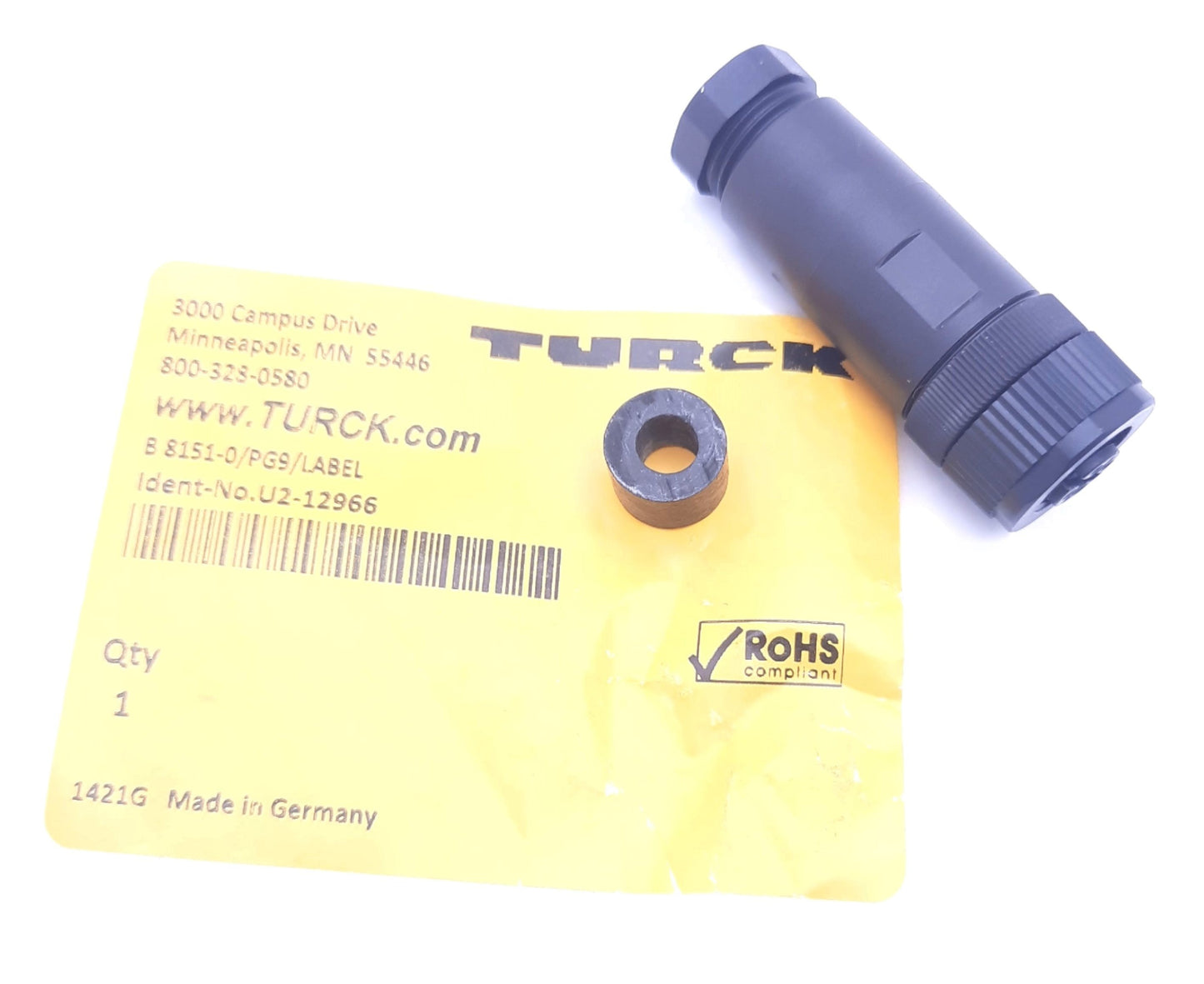 New Turck B 8151-0/PG9/LABEL Circular M12 Socket, A Coded 5 Position 60V 4A