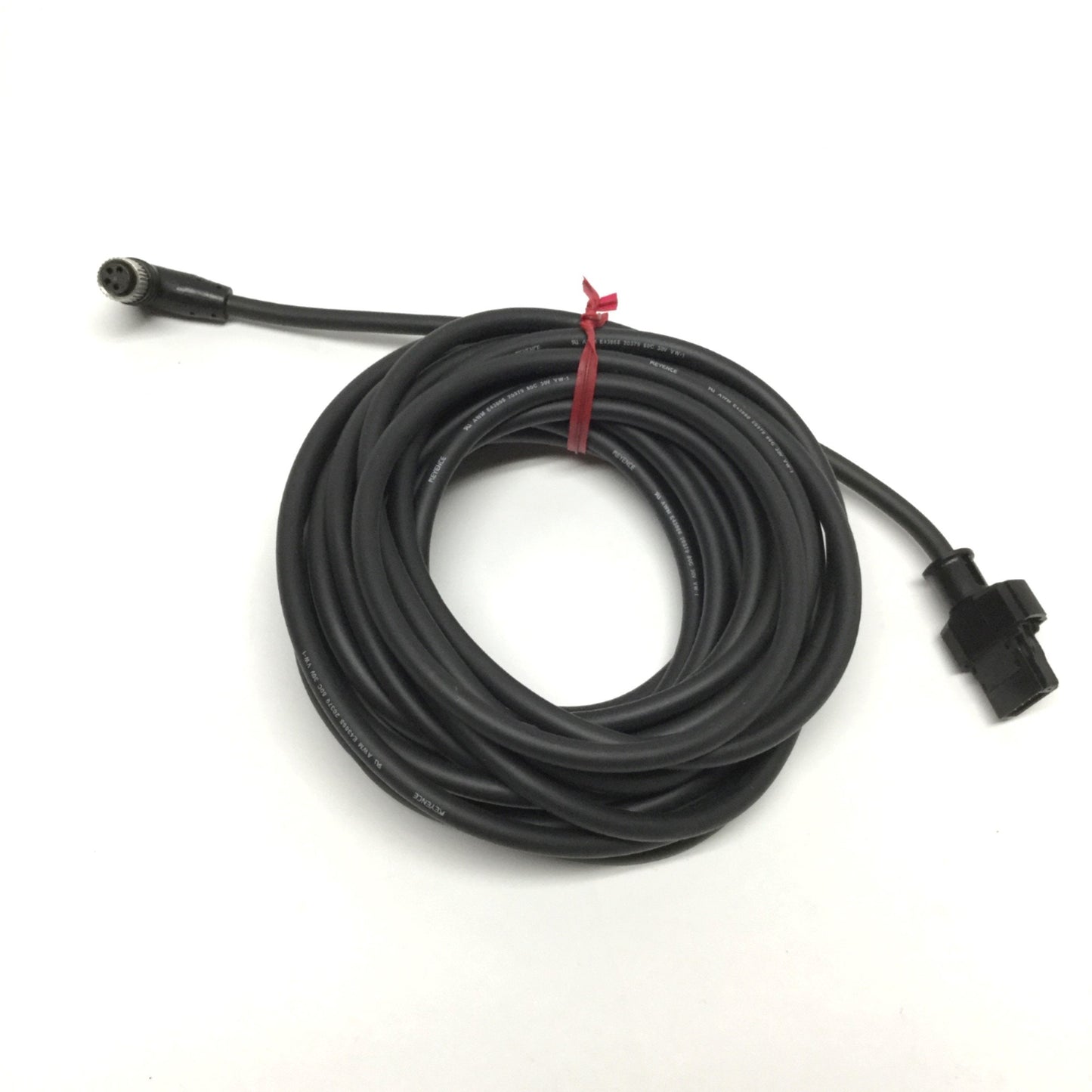 Used Keyence GT2-CHL5M LVDT Sensor Head Cable M8 4-Pin to L-Type E-Con Connector, 5m