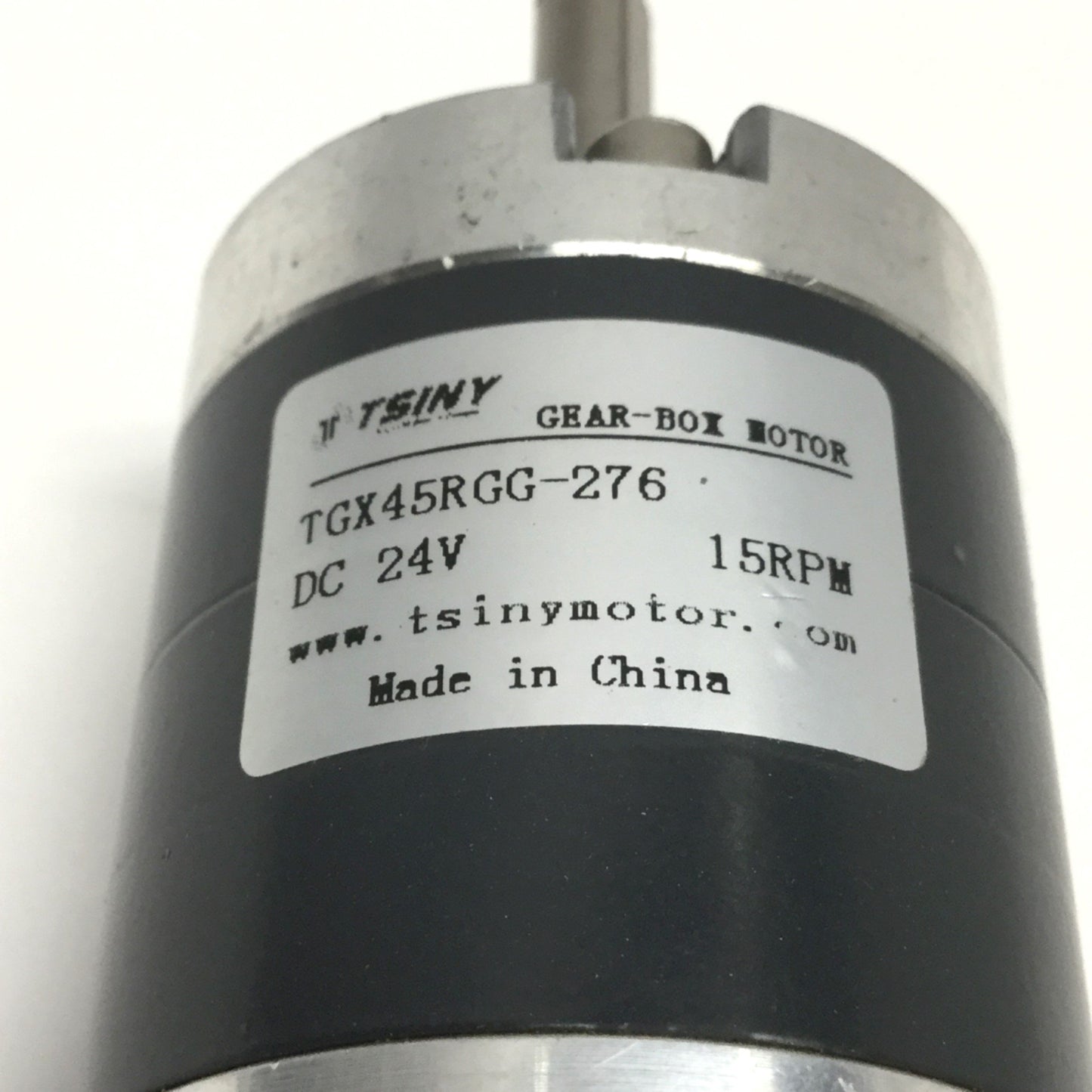 Used Tsiny TGX45RGG-276 High-Torque Ø45mm DC Brush Gearmotor, 24VDC, 15RPM, 2.15Nm