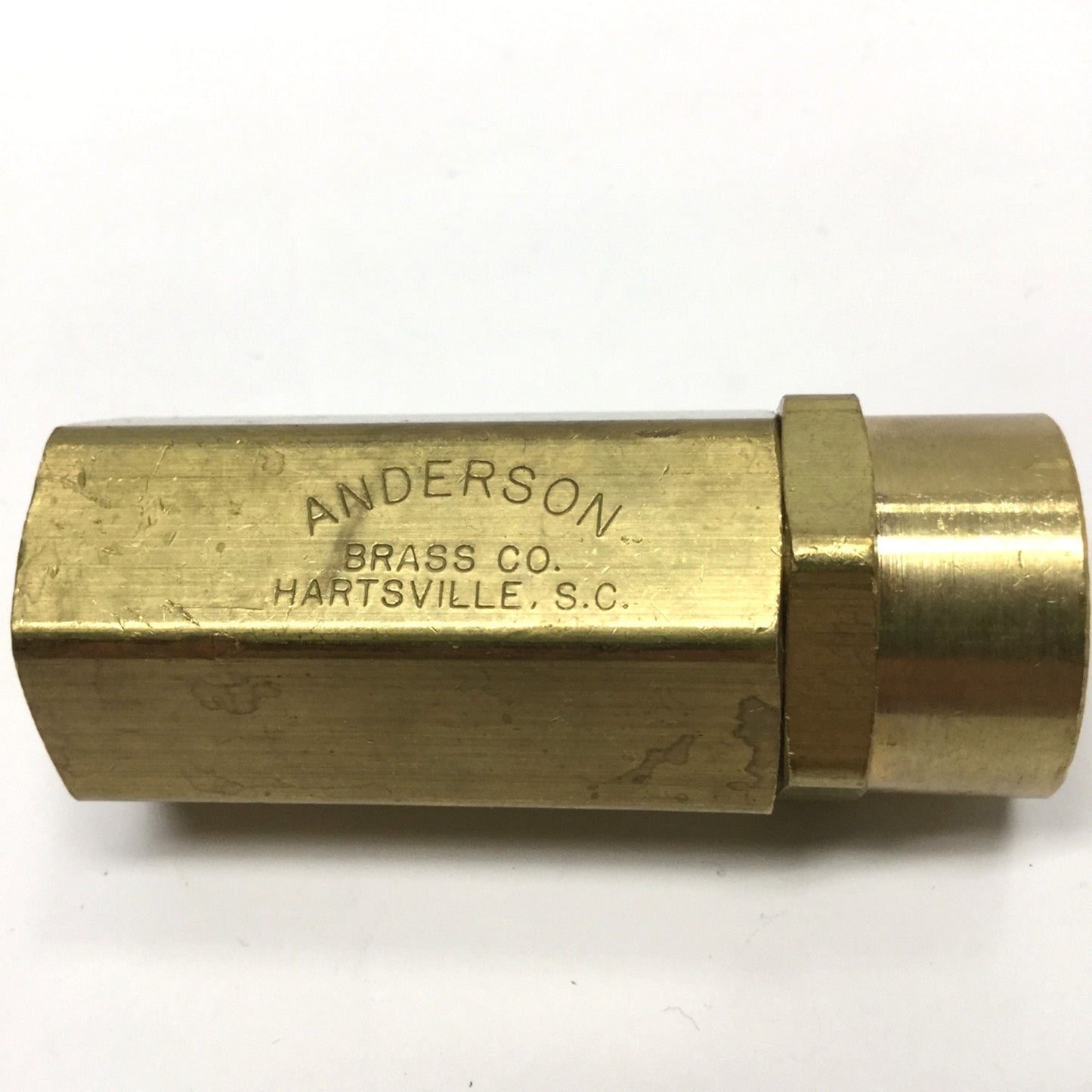 New – Open box Anderson 752CV-P Brass Check Valve 1000psi, 1/2" NPT, 1/3psi Crack Pressure