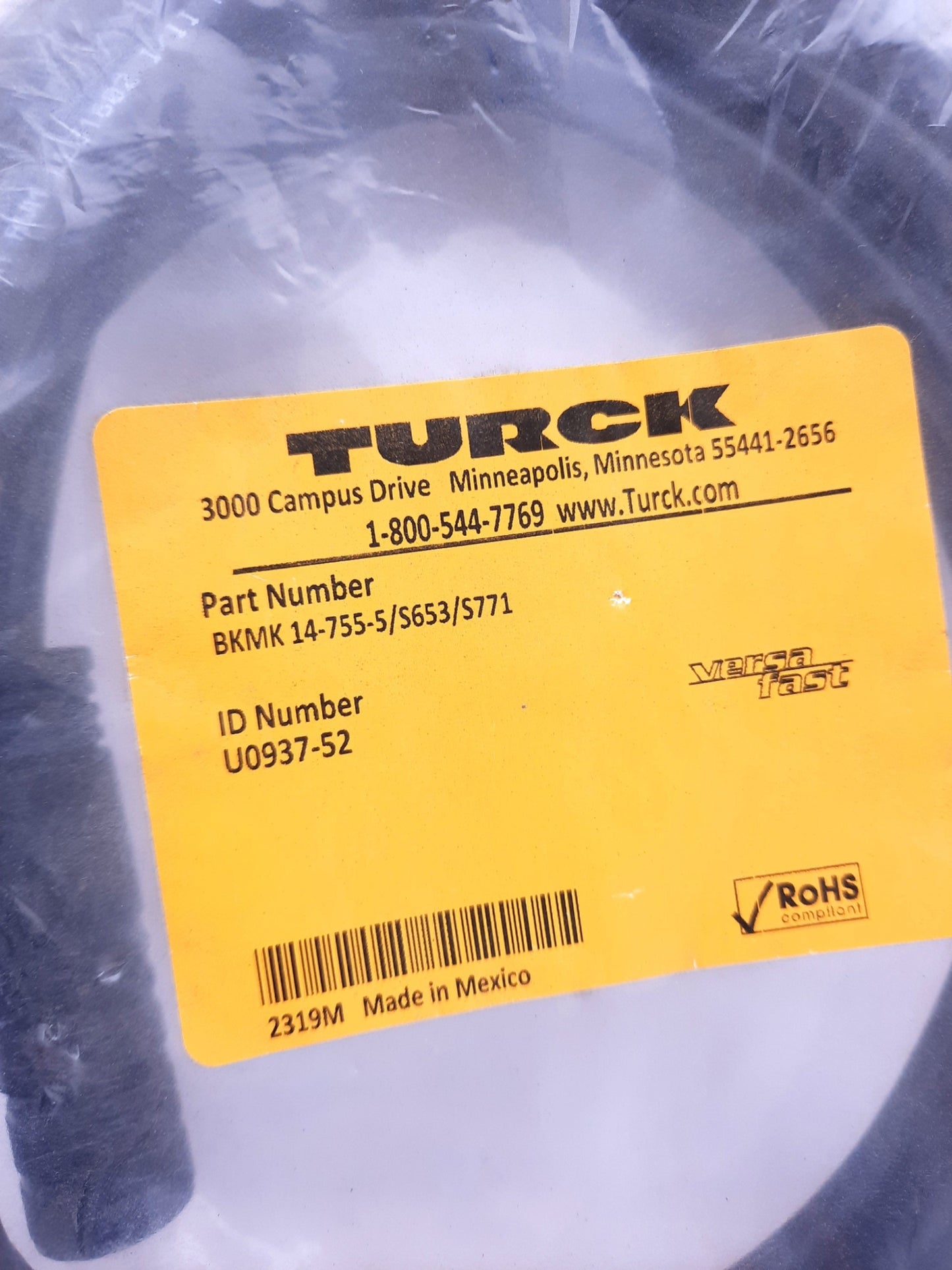 New Turck BKMK 14-755-5/S653/S771 Cordset 14 Pin M16 Female Versafast 30VAC/VDC 3A