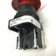 Used Allen Bradley 800H-DR6JA Jumbo Red Mushroom Momentary Pushbutton Switch, 1NO-1NC