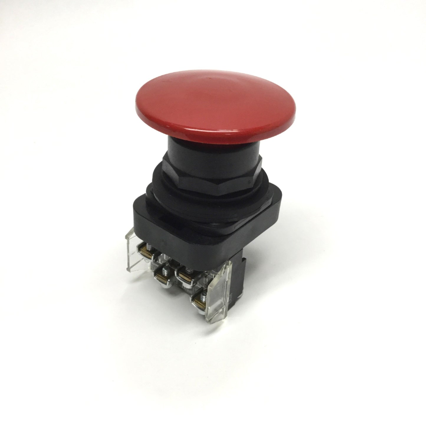 Used Allen Bradley 800H-DR6JA Jumbo Red Mushroom Momentary Pushbutton Switch, 1NO-1NC
