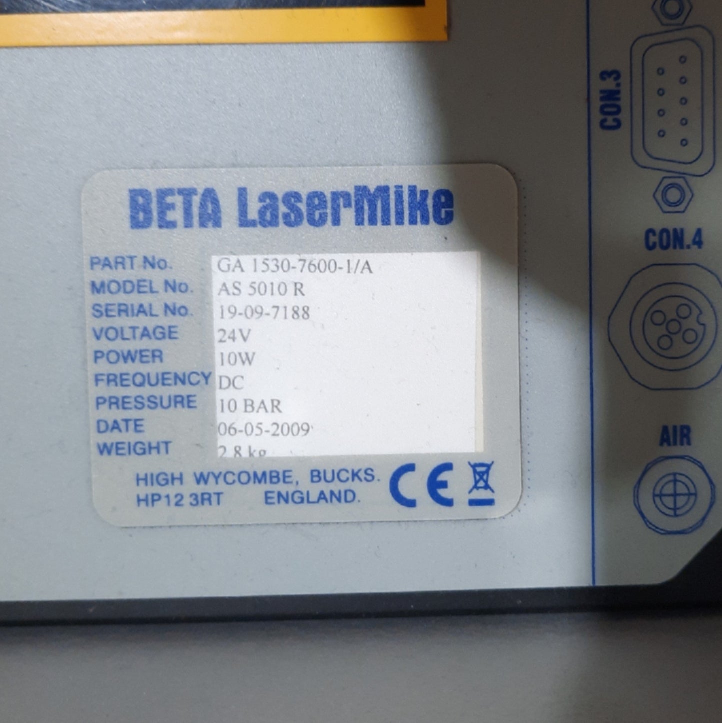 Used BETA Lasermike 8016 Tube Profile System, 0-26" Length, .01-.13" Diameter, 120VAC