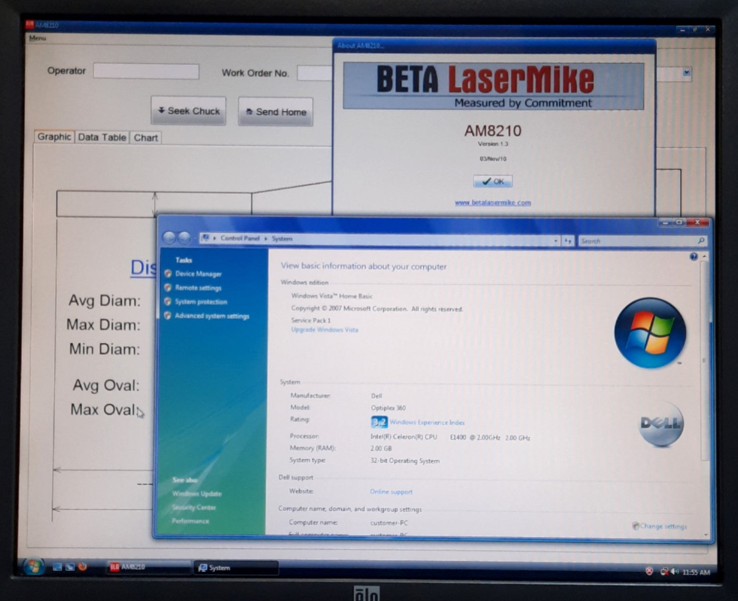 Used BETA Lasermike 8016 Tube Profile System, 0-26" Length, .01-.13" Diameter, 120VAC