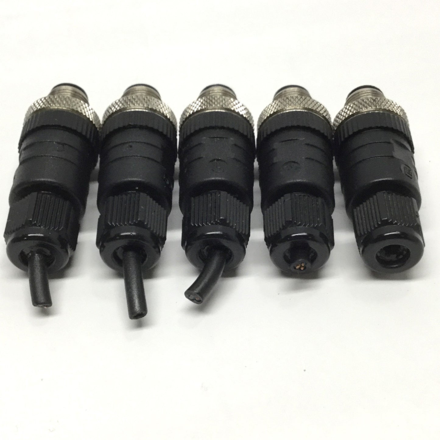 Used Lot of 5 Lumberg RSC 4/7 Field Attachable Sensor Cable Plug Connector M12 4-Pin