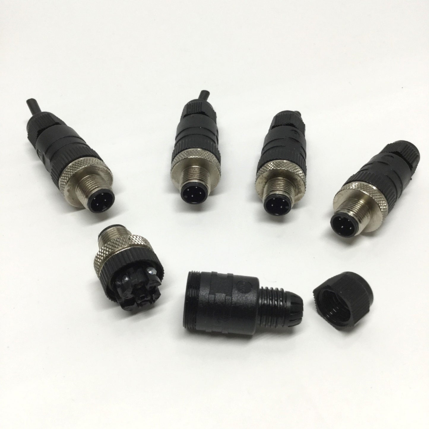 Used Lot of 5 Lumberg RSC 4/7 Field Attachable Sensor Cable Plug Connector M12 4-Pin