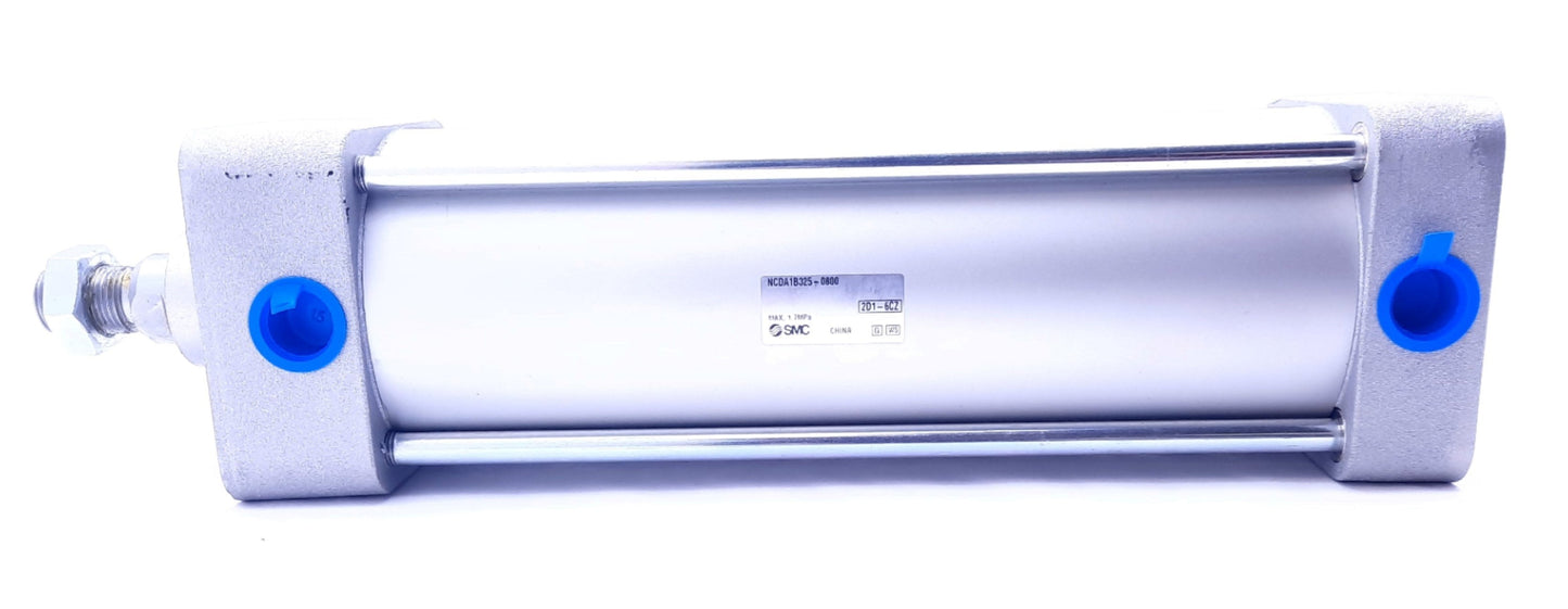 New SMC NCDA1B325-0800 Tie Rod Cylinder 3.25" Bore, 8" Stroke 50-500mm/Sec.