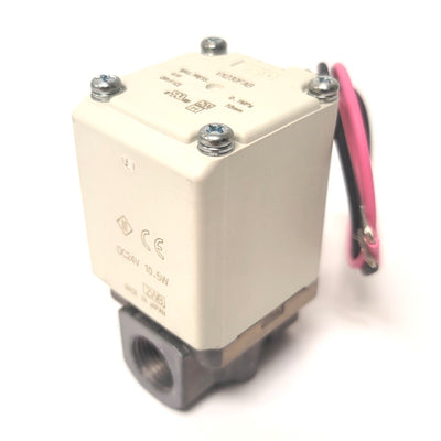 New SMC VX230FAB Direct Operated 2-Port Solenoid Valve For Air, N.C., 3/8"NPT, 24VDC