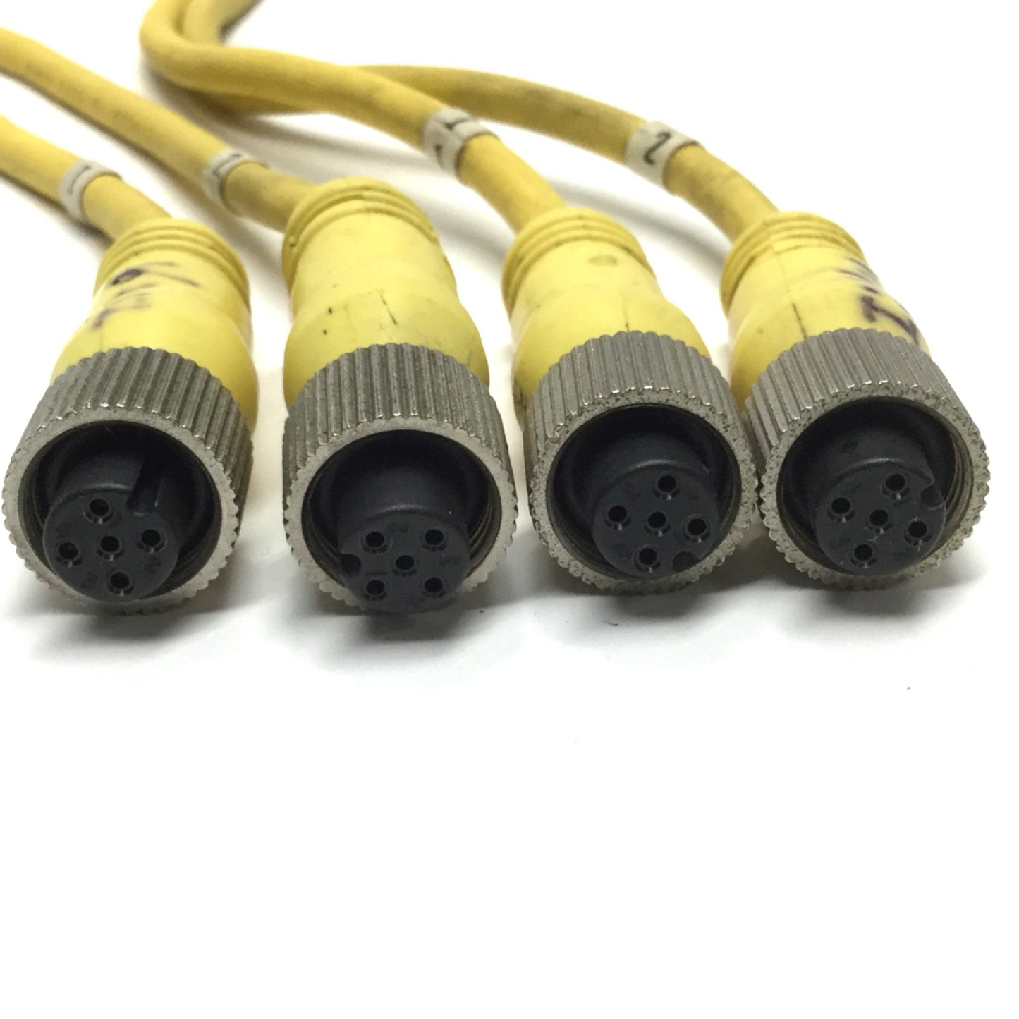 Used Lot of 2 Mencom MDC-3YFF-0.5M Splitter Y Cable Male to Female Cordset M12 3-Pole
