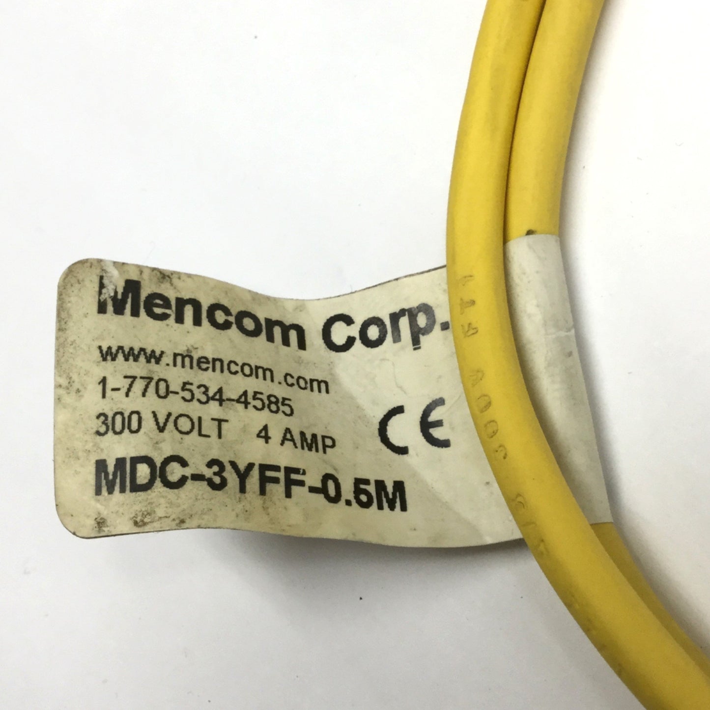 Used Lot of 2 Mencom MDC-3YFF-0.5M Splitter Y Cable Male to Female Cordset M12 3-Pole