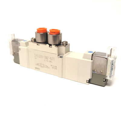 New SMC SY5320-5MZ-N7T 5-Port Double Solenoid Valve 3-Position, 24VDC, 1/4"