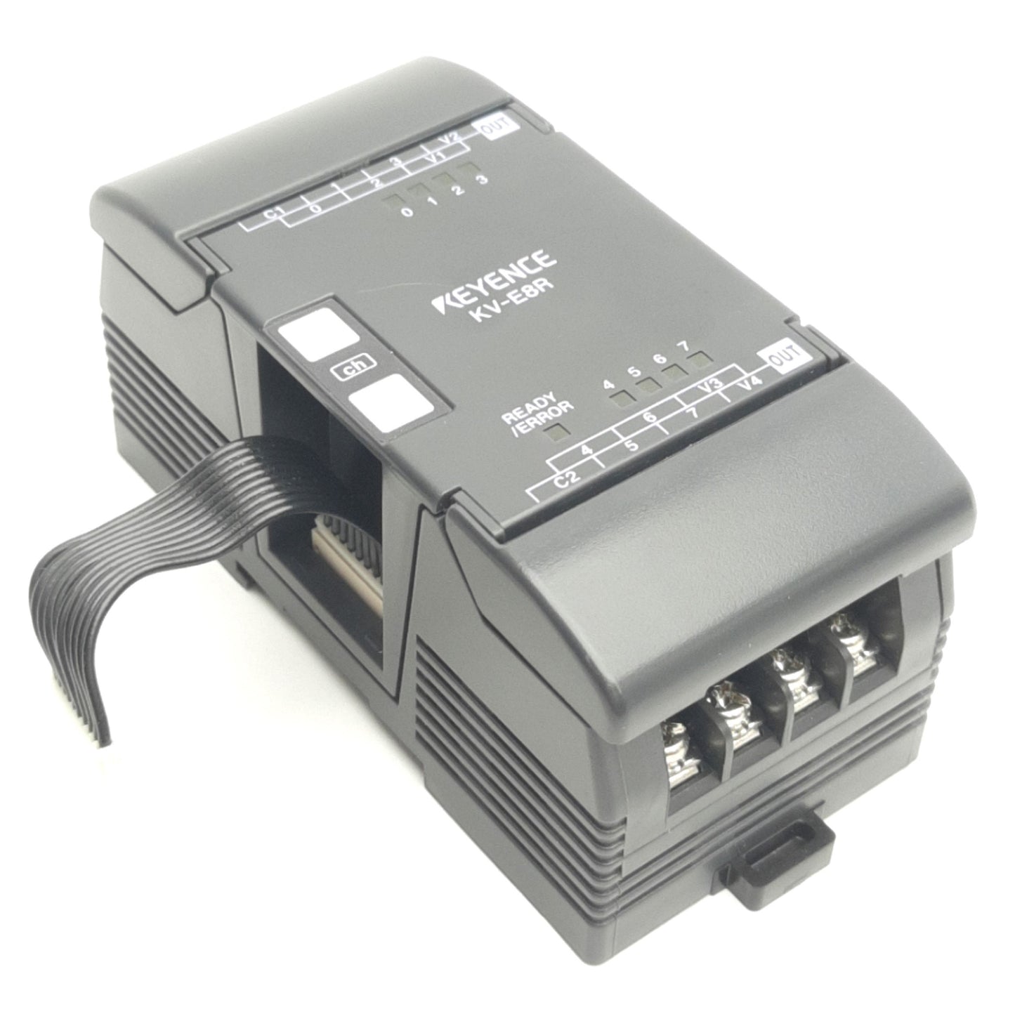 Used Keyence KV-E8R Compact PLC Output Expansion Module Unit 8-Point, DIN Mount