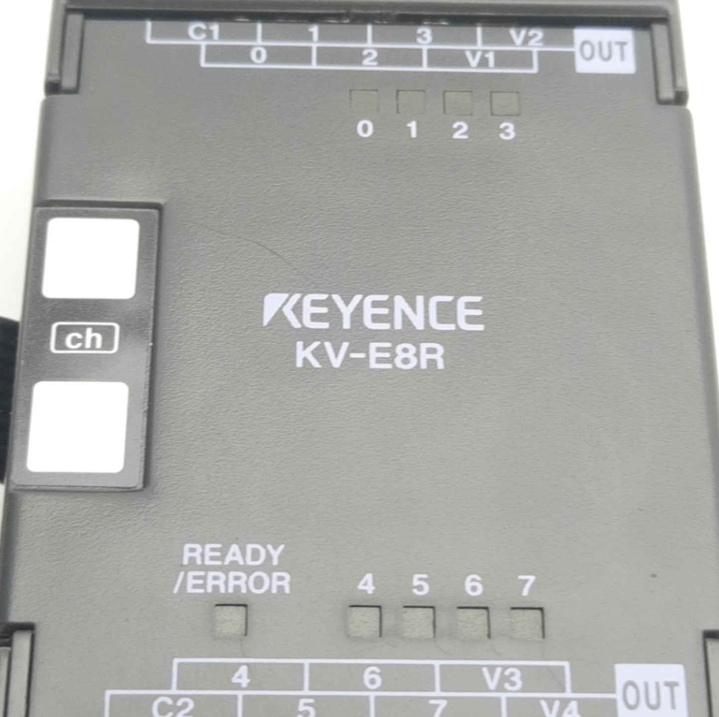 Used Keyence KV-E8R Compact PLC Output Expansion Module Unit 8-Point, DIN Mount