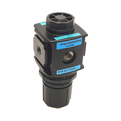 Used Wilkerson R18-02-F0G0 Pressure Regulator, 1/4" NPT Ports, 82cfm, 5-125psig
