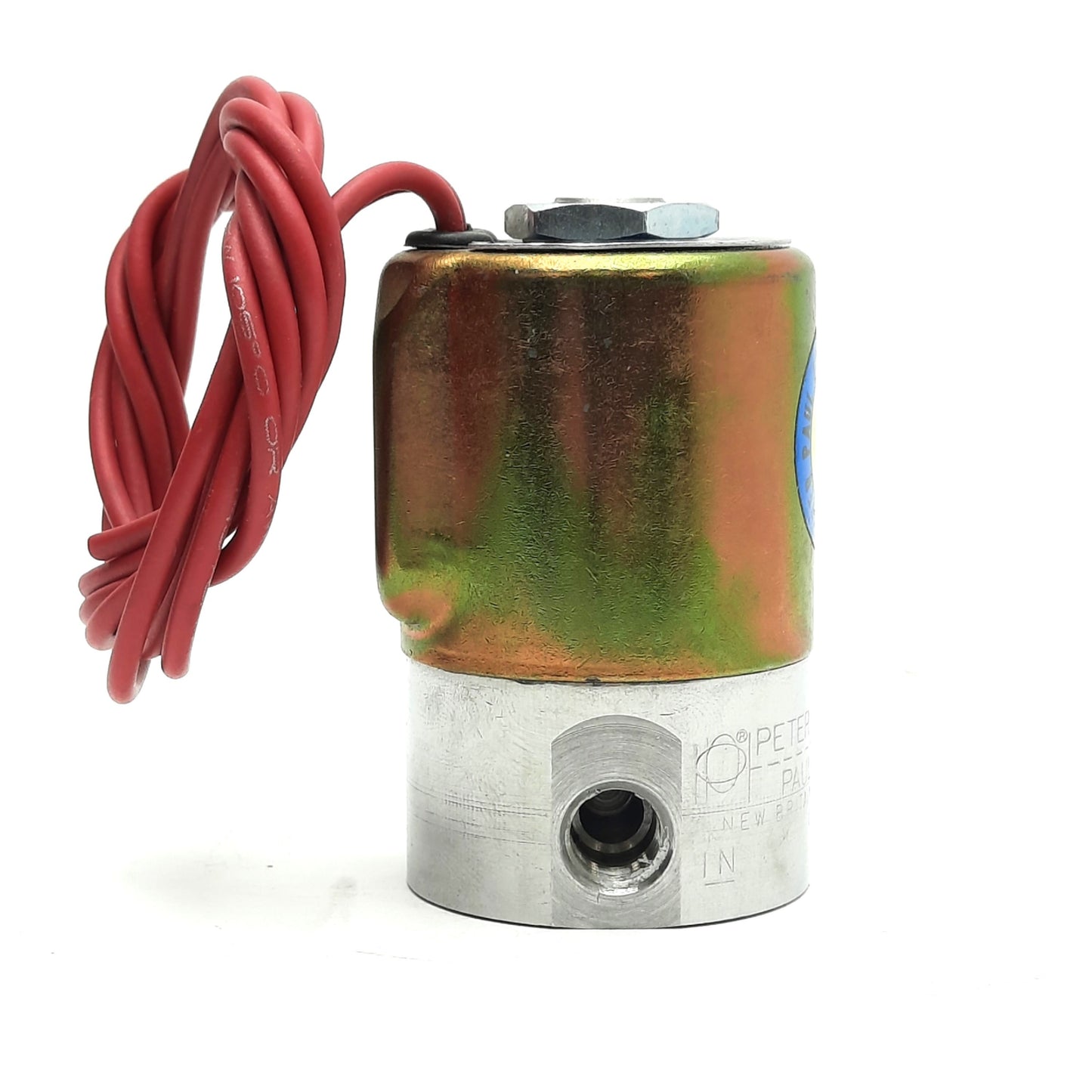 Used Peter Paul 23JK7DGV Solenoid Valve, 3-Way NC, 24VDC 9.5W, 100psi, 1/8" NPT