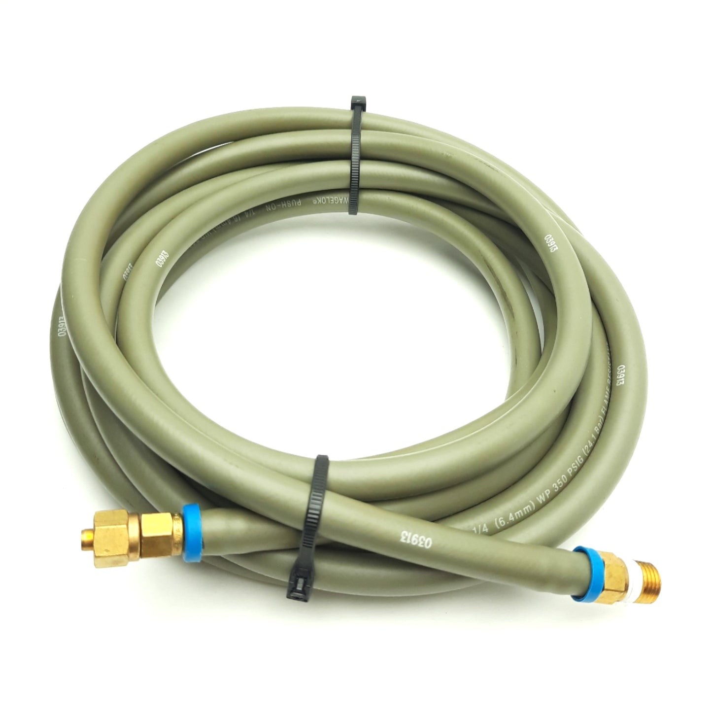 Used Swagelok PB-4-GR Flexible Hose W/ 1/4" NPT Female & 1/8" Compression, 15' Length