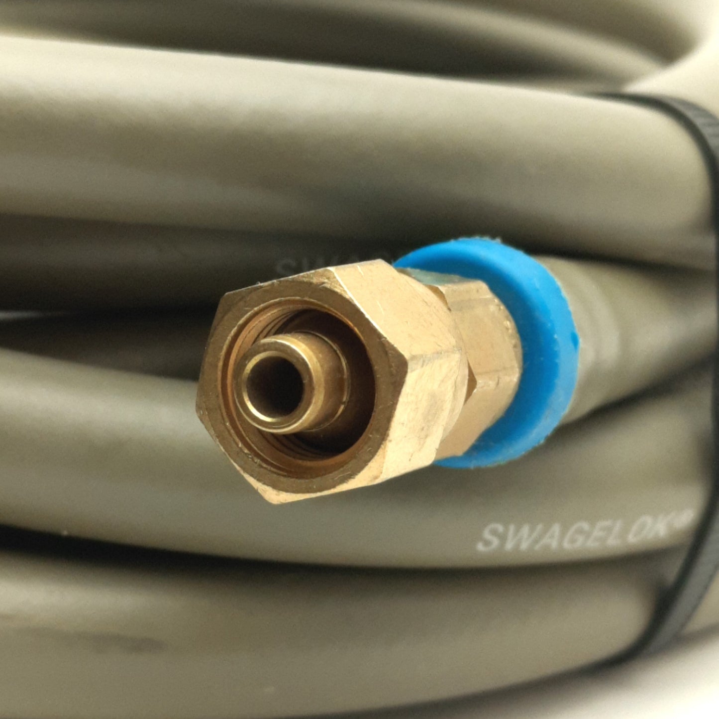Used Swagelok PB-4-GR Flexible Hose W/ 1/4" NPT Female & 1/8" Compression, 15' Length