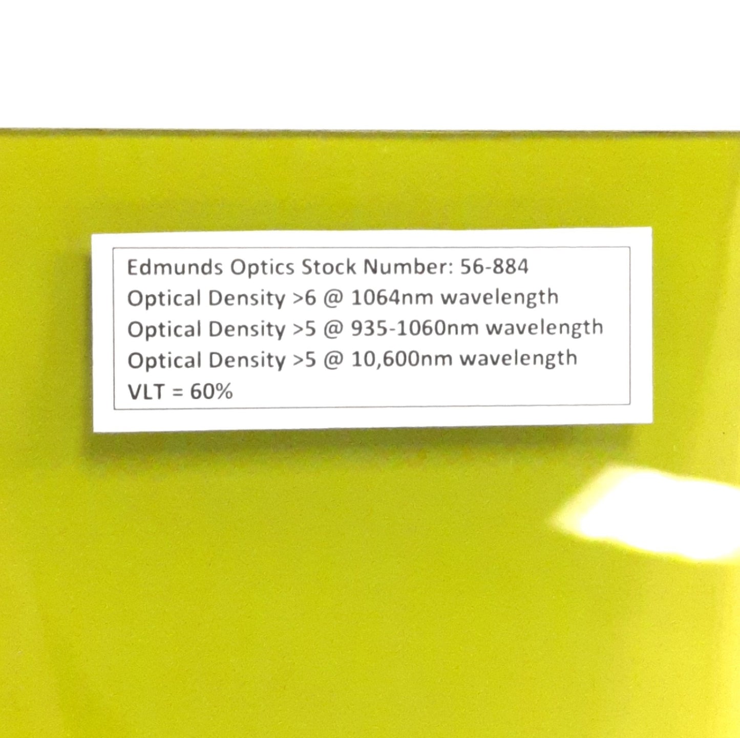 Used Edmund Optics #56-884 Acrylic Laser Window 21" x 17" Nd:YAG/CO2 60% Transmission