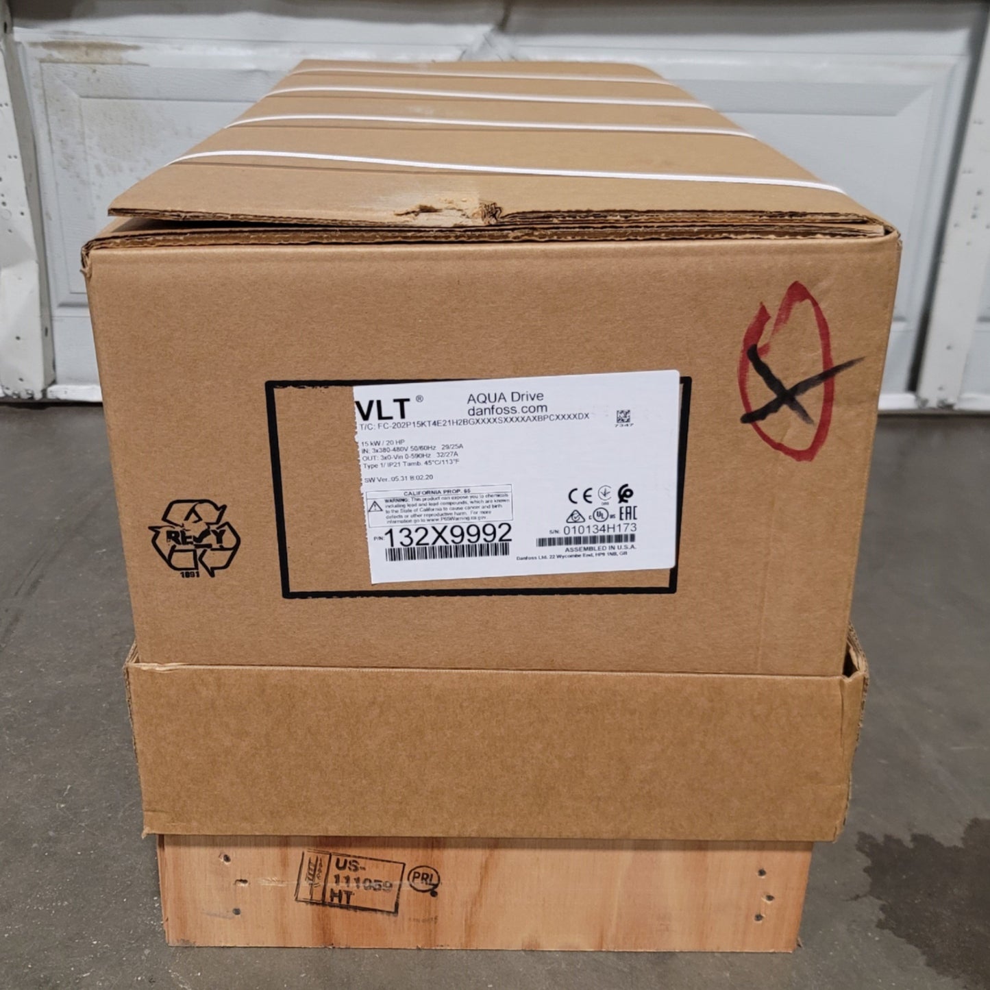 New Danfoss FC-202P15KT4E21H2BGXXXXSXXXXAXBPCXXXXDX VLT Aqua Drive 20HP 380-480V 29A