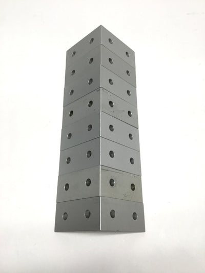 Used Lot of 8 80/20 4301 Aluminum Extrusion Tall Inside Corner Bracket, 15 Series