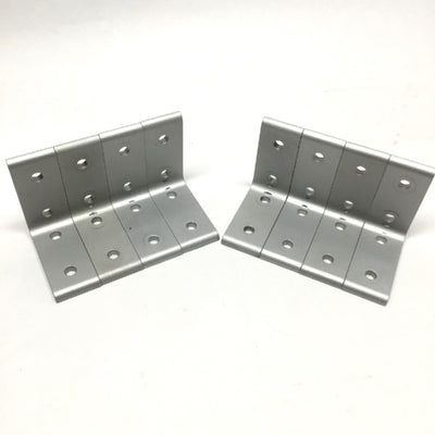 Used Lot of 8 80/20 4301 Aluminum Extrusion Tall Inside Corner Bracket, 15 Series