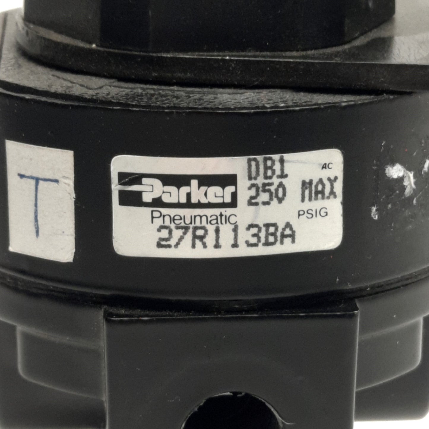 Used Parker 27R113BA Relieving Regulator 1/4" NPT, 125Psig Range, 5.0 SCFM Relief