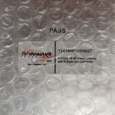 New TerraWave Solutions T24190P10006GT Panel Antenna With N-Style Jack 2.4GHz 19dBi