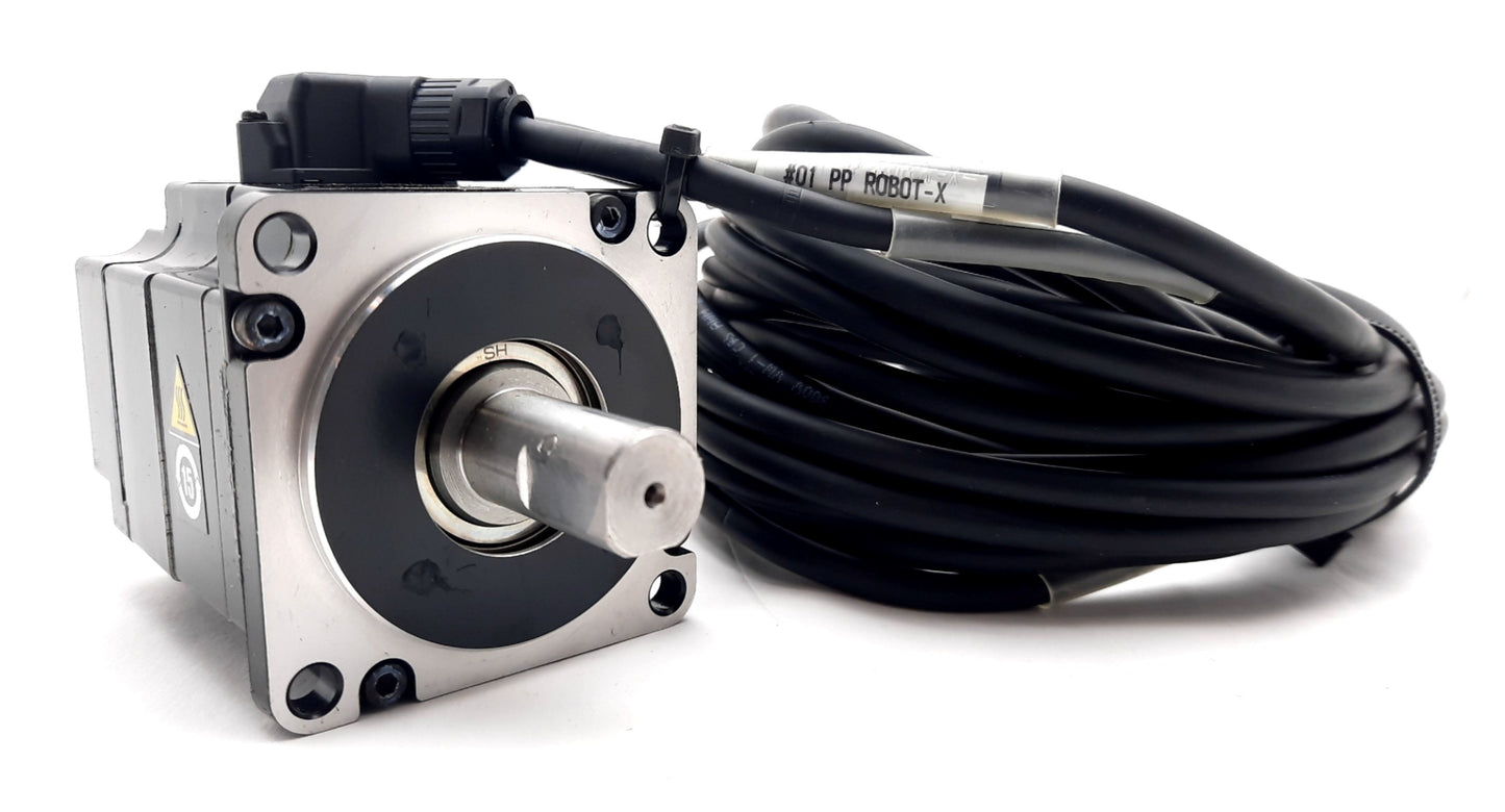 Used Yaskawa SGM7J-02AFD21 Servo Motor 3 Phase 24 Bit, 0.637nm, 200V, 1.6A, 200W