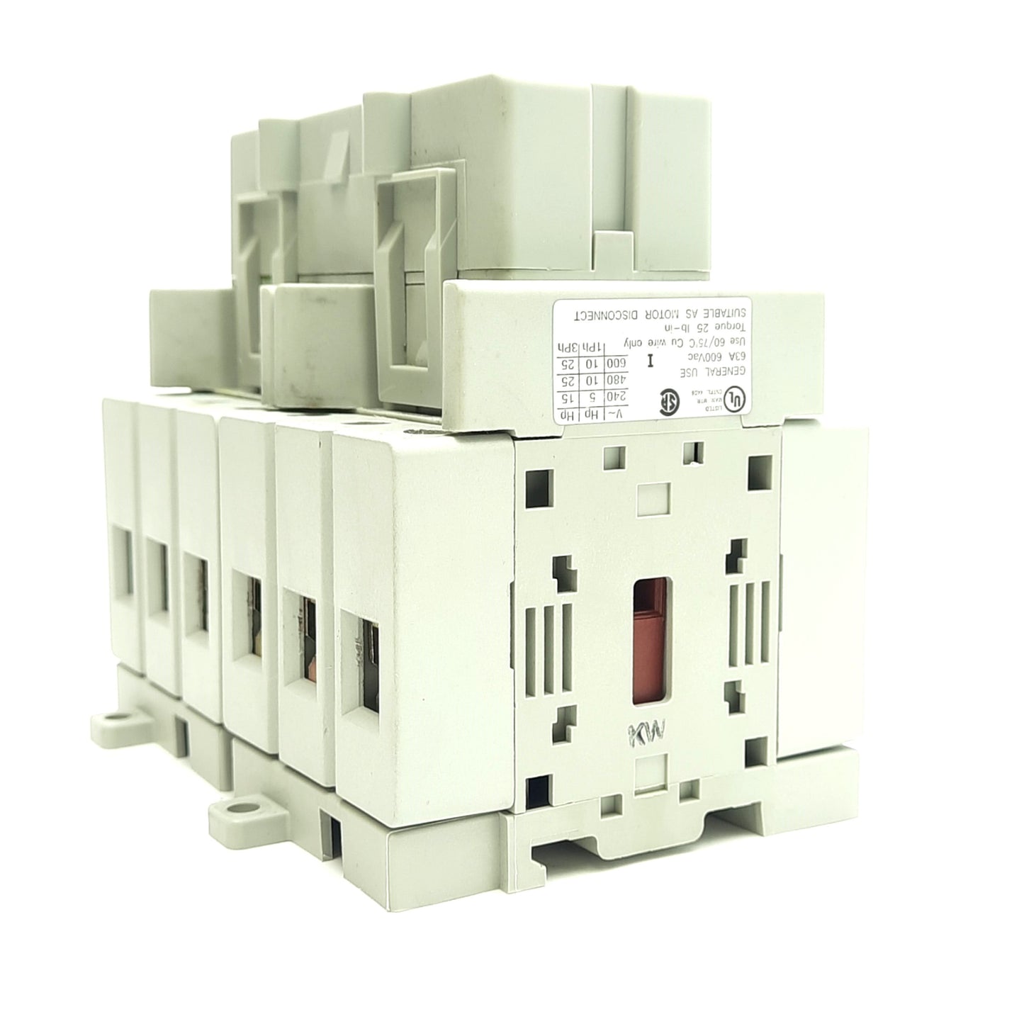 Used Sprecher + Schuh LA7-63-1756 Motor Disconnect Switch, 690VAC 63A, 90° Throw