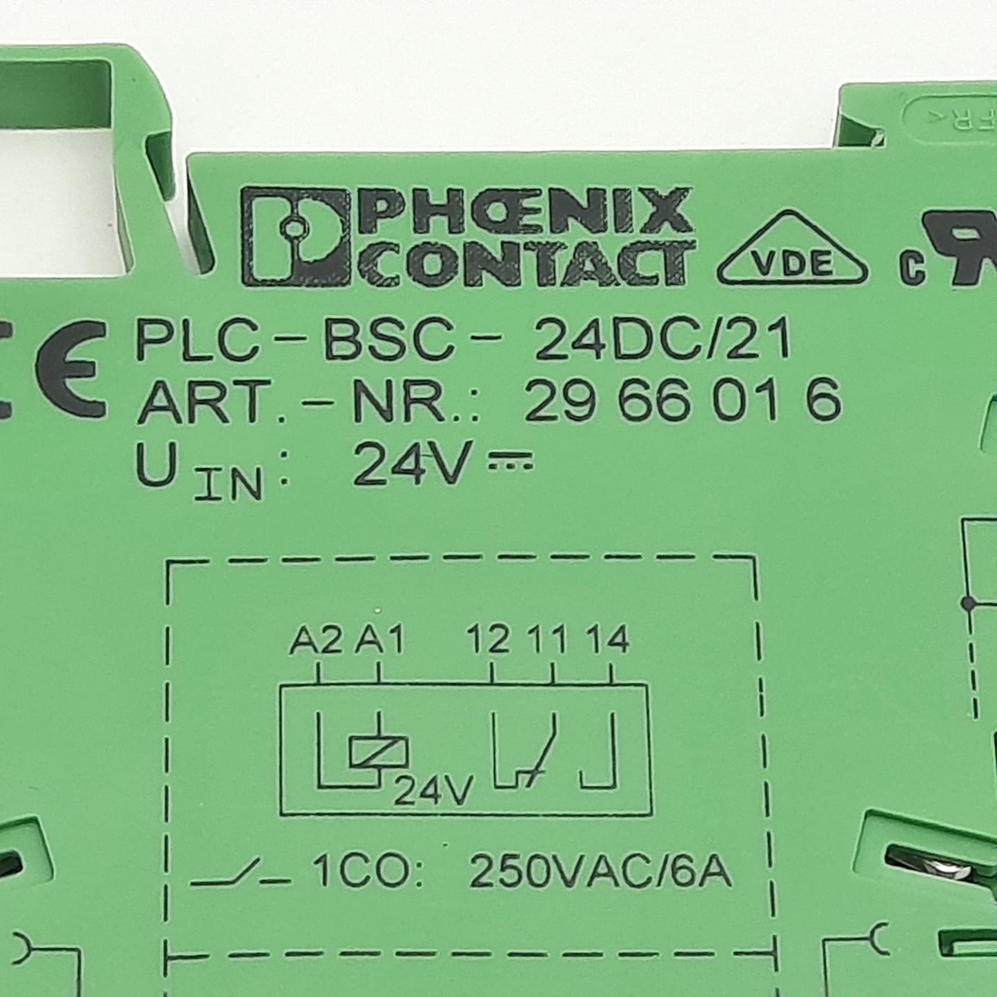Used Lot of 10 Phoenix Contact PLC-BSC-24DC/21 Relay Base, 24VDC Input, DIN Rail