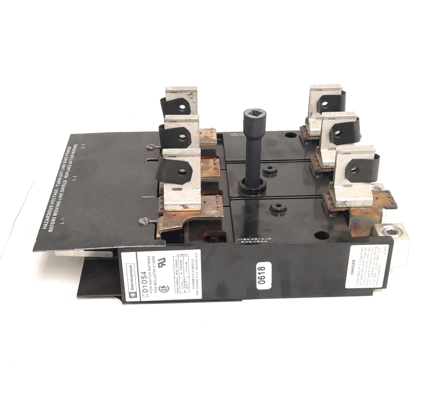 Used Schneider Electric D10S4 Disconnect Switch NEMA4, 200A 600VAC, 100HP Max, 3-Pole