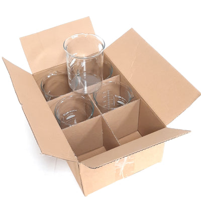 New – Open box Lot of 5 VWR 10754-956 Low Form Glass Beakers, 20oz/600ml, 50-500ml Graduation