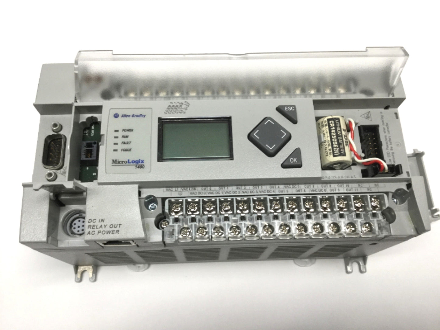 Used Allen Bradley 1766-L32BWA Ser C MicroLogix 1400 PLC CPU Controller, 120/240VAC