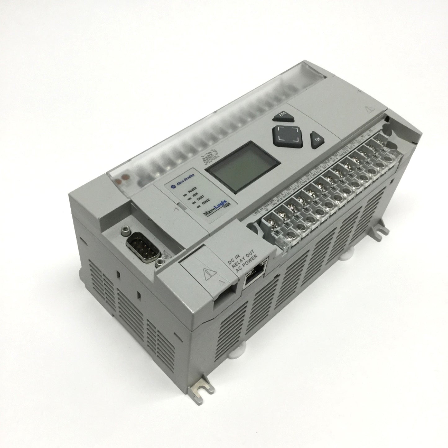 Used Allen Bradley 1766-L32BWA Ser C MicroLogix 1400 PLC CPU Controller, 120/240VAC