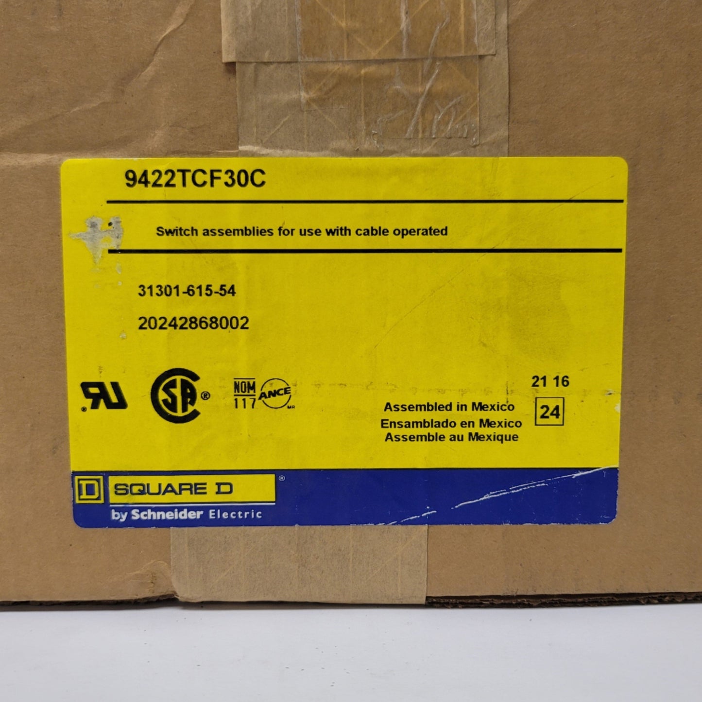 New Square D 9422TCF30C Flange Mounted Cable Operated Disconnect Switch 30A 250V