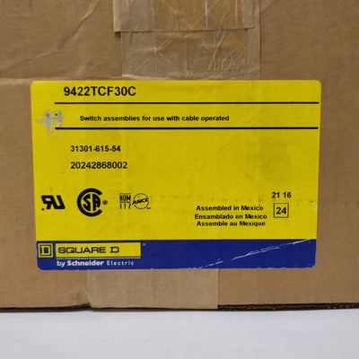 New Square D 9422TCF30C Flange Mounted Cable Operated Disconnect Switch 30A 250V