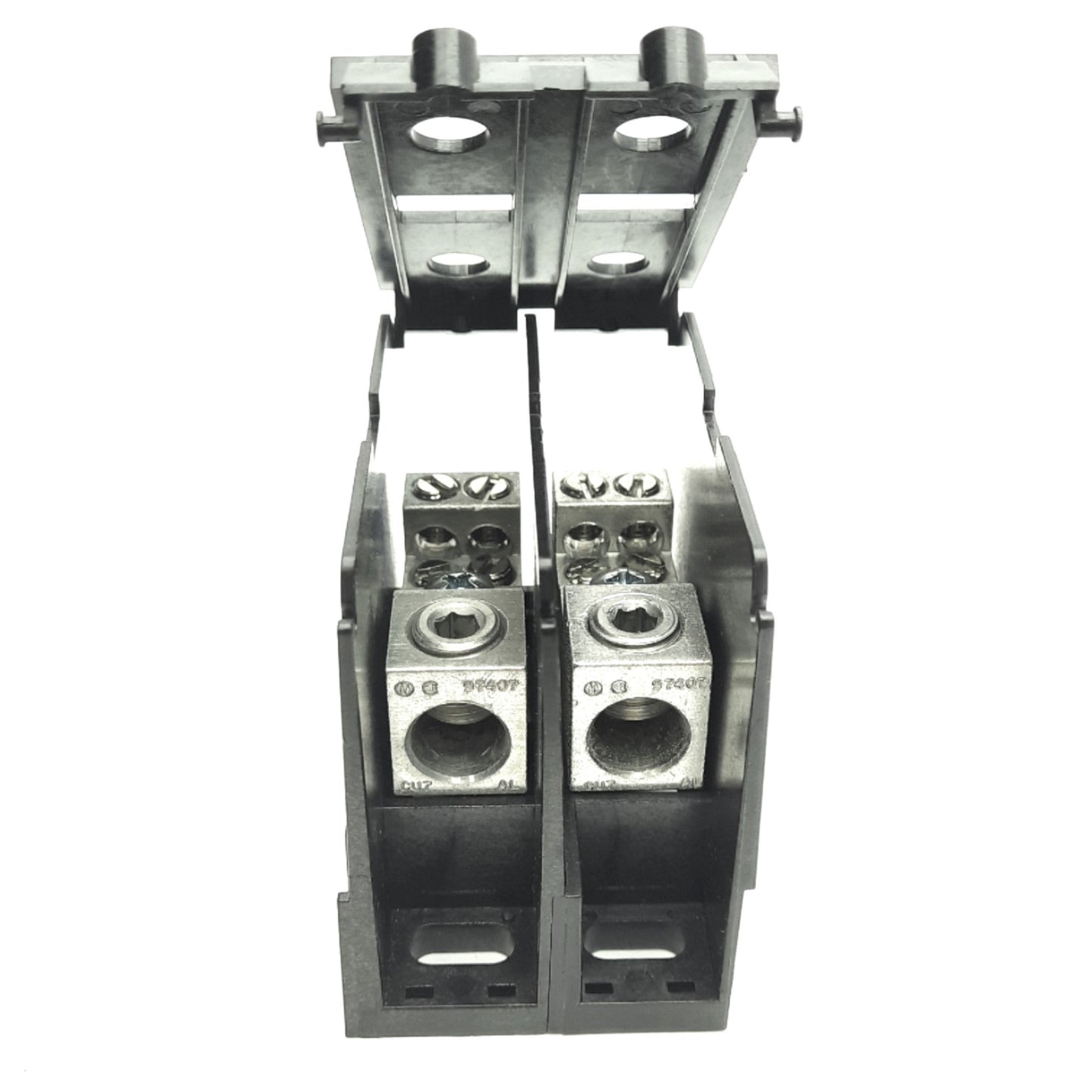 Used Marathon 1322571 Power Distribution Block, 600VAC/DC 175A, 2-Pole, DIN Rail