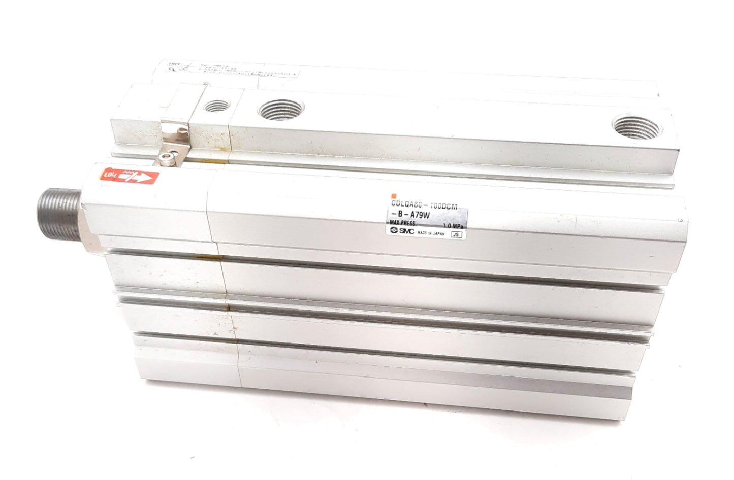 Used SMC CDLQA80-100DCM-B-A79W Compact Lock Cylinder 80mm Bore, 100mm Stroke