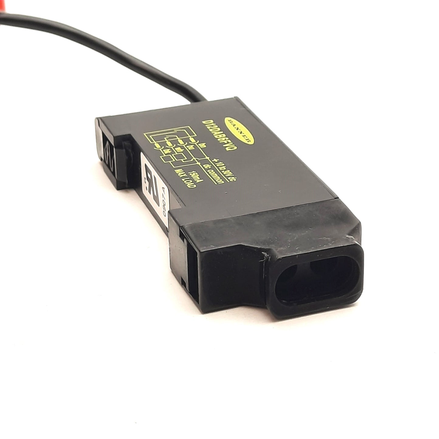 Used Banner Engineering D12DAB6FVQ AC-Coupled Fiber Sensor 10-30VDC 60mA, 1NPN + 1PNP